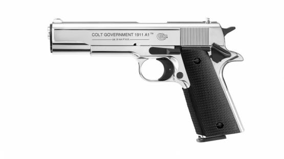 Colt Government 1911 A1 9 mm P.A.K., Polished Chrome-Finish Schreckschusspistole