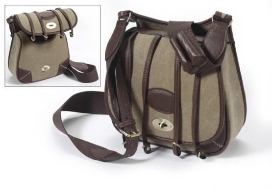 Fritzmann Jagdtasche aus schlammfarbigen Segeltuch