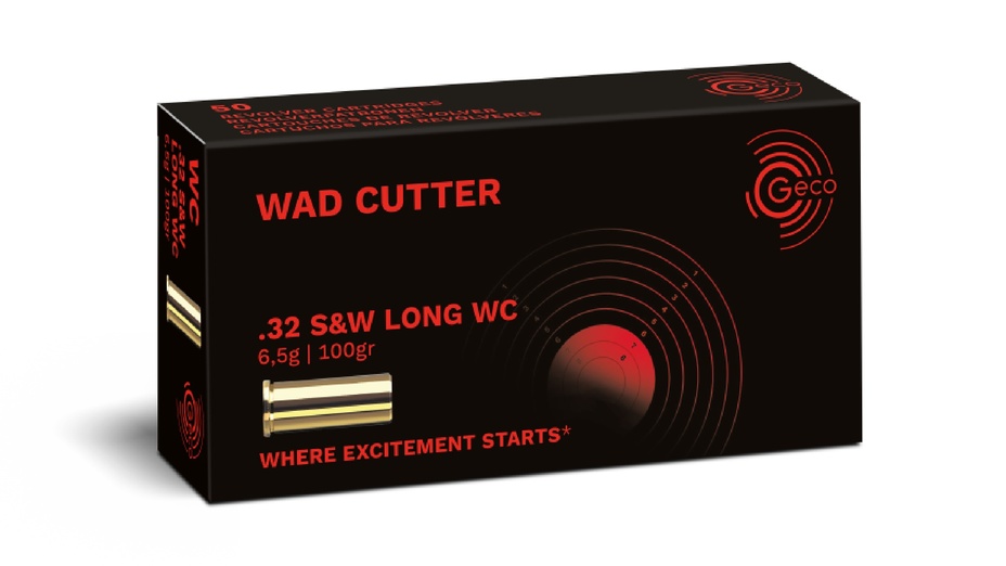 Geco .32 S&W long WC 100grs, blei Wadcutter
