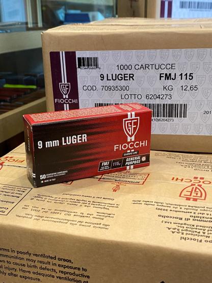 Fiocchi 9mmLuger 115grs FMJ