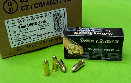 Sellier & Bellot (S&B) 9mmLuger FMJ 124grs