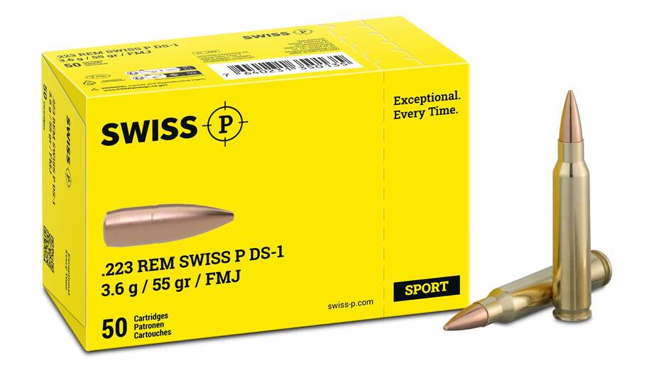 SWISS P .223 Rem. DS-1 3,6g/55gr Target/Match – Munition – 620,00€ per 1000 Schuss