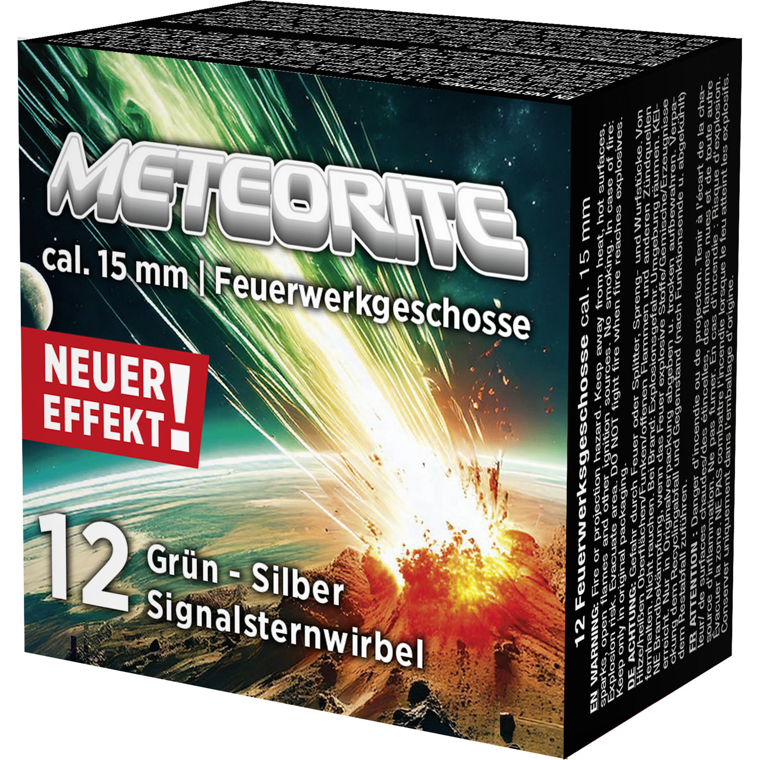 Umarex Signalsternwirbel Meteorite cal. 15 mm, 12er Schachtel – grün/silber