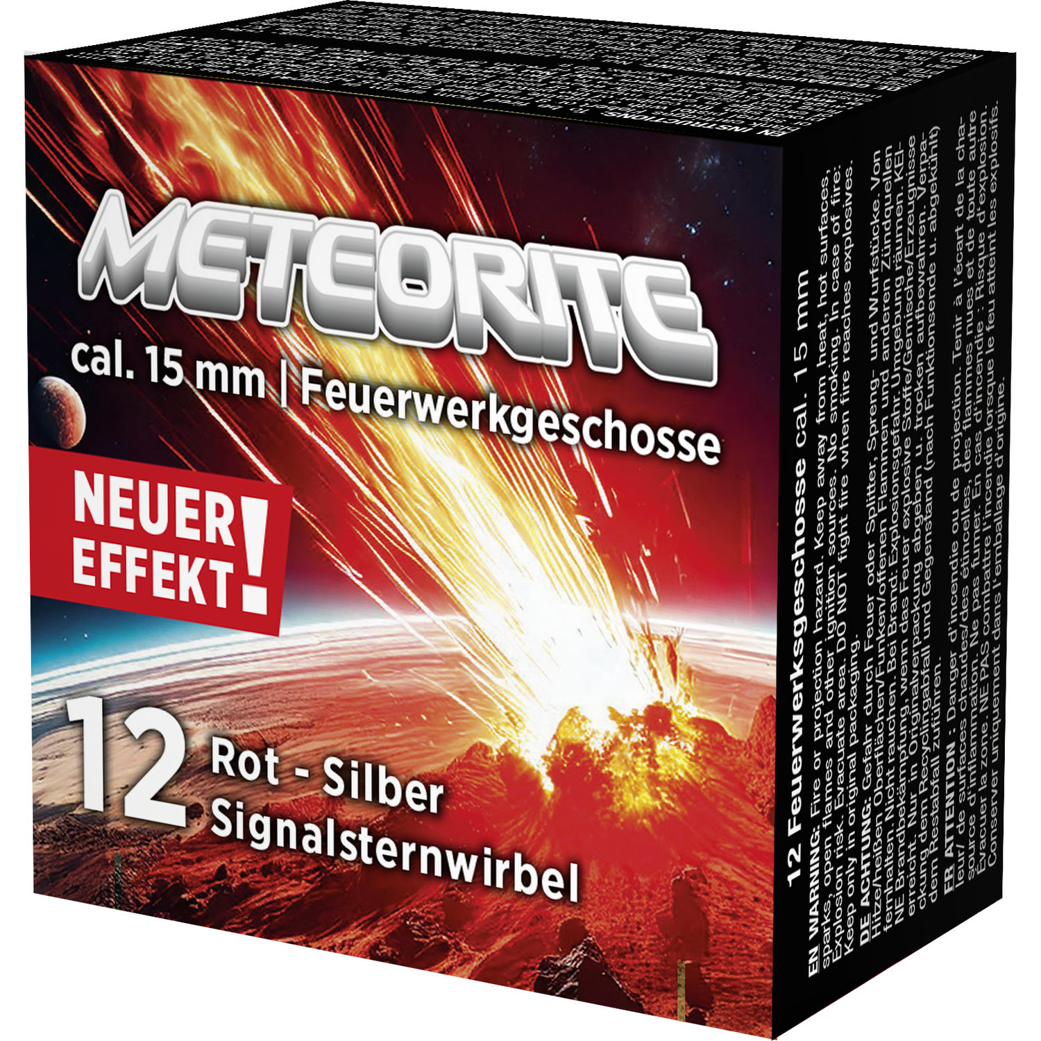 Umarex Signalsternwirbel Meteorite cal. 15 mm, 12er Schachtel – rot/silber