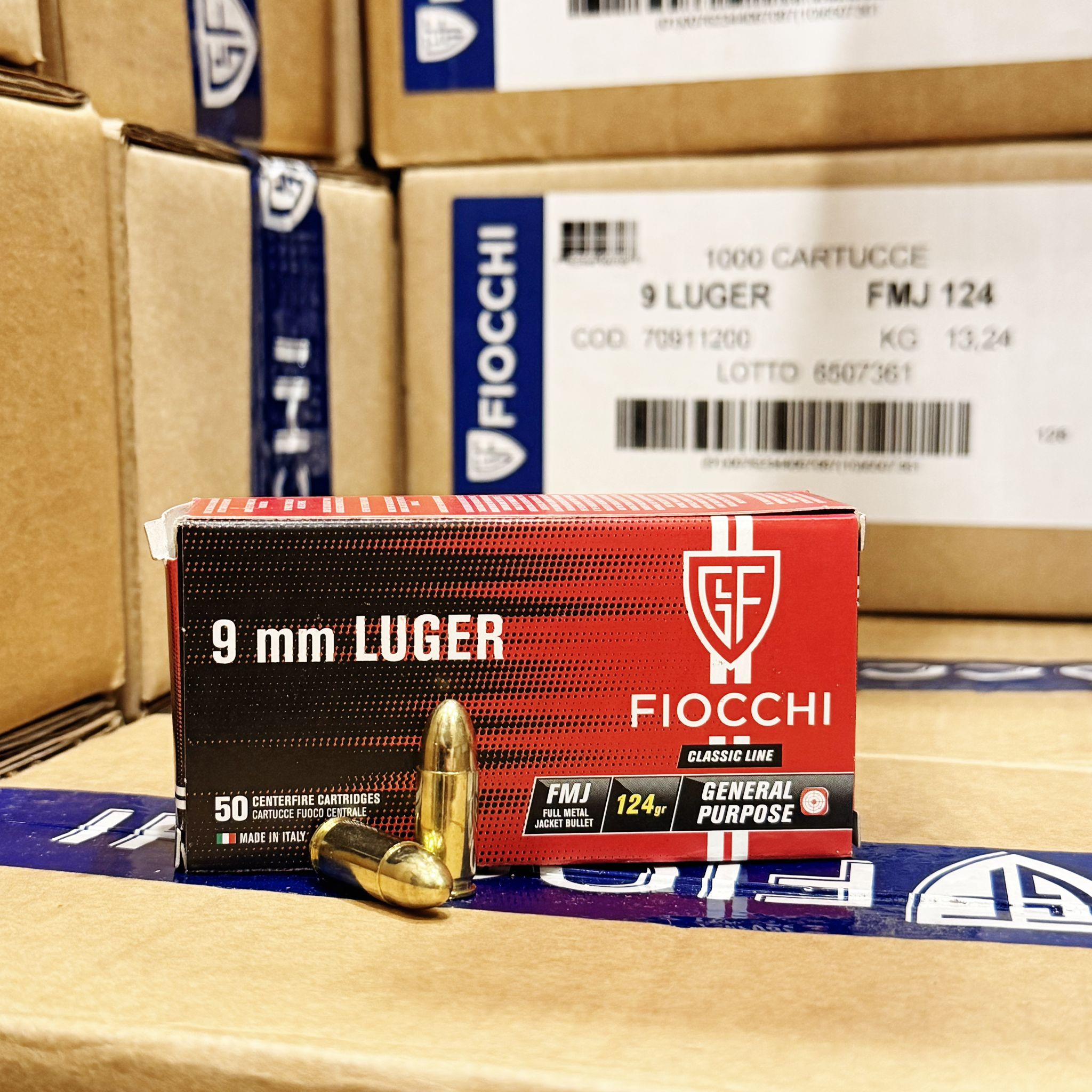 Fiocchi 9mmLuger 124grs FMJ – 269€ per 1000 Schuss!